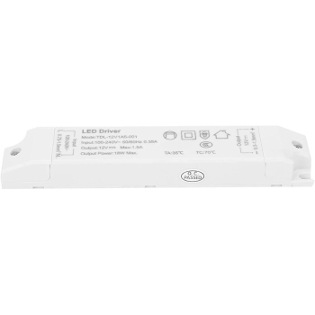 Zasilacz do taśm LED 1.5A 18W 12V DC SLIM meblowy [22050000531]